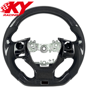 Volante de Coche Personalizado de Fibra de Carbono y Cuero Genuino para Lexus IS250 IS300 IS350 GS350 GS300 NX RC F RX ES LC500 2010-2024 - Product Image 1