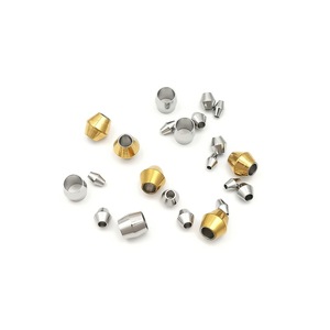 Perles de taille en acier inoxydable de formes variées, perles à facettes, pour la fabrication de bijoux, accessoires DIY - Product Image 1