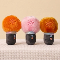 En gros, Porte-clés pendentif en peluche microphone dessin animé, Décoration de sac, Poupée en peluche douce personnalisée, Jouet animal en peluche pour cadeau