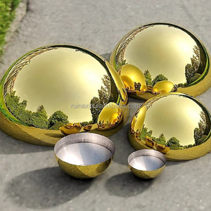 ODM çapı 25mm 32mm 38mm 51mm 63mm 89mm 100mm yarım Hollow bahçe paslanmaz çelik dekorasyon yarım top Hemispheres satılık - Product Image 6