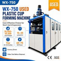 Machine de fabrication de gobelets en plastique jetables PP PET PS, utilisant un servomoteur contrôlé par PLC, pour la production de gobelets transparents par thermoformage.