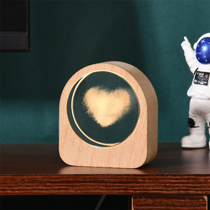 Jour de noël romantique lampe d'ambiance USB alimenté <span class=keywords><strong>cerf</strong></span> ours conception éclairage de chevet boule de cristal Led 3D éclairage de nuit - Product Image 6