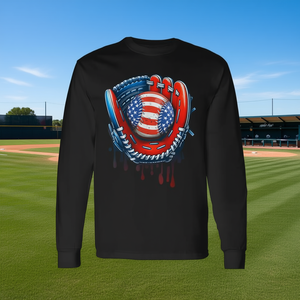 T-shirt à manches longues avec motif drapeau américain, unisexe, col rond, impression numérique, pour le sport et les jeux - Product Image 3