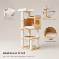 Arbre à chat moderne à 3 niveaux avec condo, maisonnette en peluche douce et poteau à gratter en sisal, mobilier compact pour chat domestique