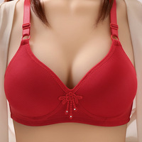 Soutien-gorge sans armatures à trois rangées de boutons, taille grande, bonnet fin, sexy, froncé, réglable, pour mères d'âge moyen et âgées, style gothique