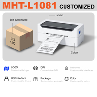 Imprimante d'étiquettes thermiques compacte MHT-L1081, étiquettes 4x6, 300 DPI, imprimante thermique 110 mm pour l'expédition