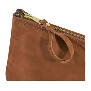 Brown Top-Grain Cowhide Genuine <b>Leather</b> Zippered <b>Tool</b> Pouch Bag Multi Purpose Storage Bag - Product Image 4