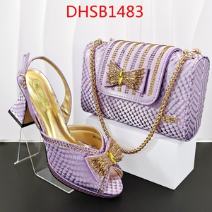 <span class=keywords><strong>Scarpe</strong></span> da donna eleganti e semplici abbinate borsa in tessuto mimetico con fibbia diamantata decorazioni casual <span class=keywords><strong>tacco</strong></span> alto pantofole - Product Image 5