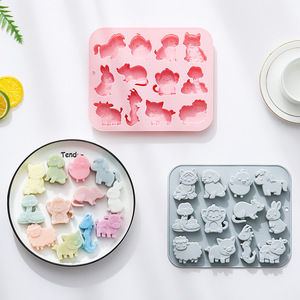 12-Cavity Animals Nonstick <b>Silicone</b> Cake Molds Food-Grade Reusable Cute <b>Silicone</b> Magnetic Chocolate, Candy & Ice DIY Molds - Product Image 3