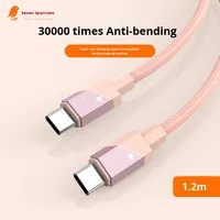 Câble de données tressé en nylon en stock en usine PD charge rapide USB type-c à type-c vente en gros pour tablettes Huawei/Honor/Xiaomi