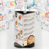 Affichage de menu LED moderne portable en acrylique haute définition, écologique, noir/transparent pour restaurants occidentaux, cafés