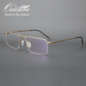 Thiết kế thương hiệu handmade oculos Masculino ti người đàn ông sang trọng vàng mắt mặc thông số kỹ thuật tinh khiết Titanium mắt kính quang học khung - Product Image 2