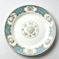Ensemble de tasses à café et soucoupes en porcelaine fine vintage de luxe, décorées de bleu, pour la maison