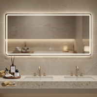 Miroir de Maquillage Intelligent LED Lumineux Anti-buée Moderne avec Interrupteur Tactile, Lentilles en Verre Réglables, Garantie de 3 Ans, pour Chambre à Coucher - Vente en Gros
