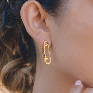 Bijoux de mode pour femmes, boucles d'oreilles classiques en acier inoxydable 18k, forme trombone, boucles d'oreilles pendantes - Product Image 5