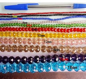 Groothandel Pujiang Fabriek 4-10Mm Zwart Helder Rood Blauw Gefacetteerde Rondelle Glas Kristal Kralen Losse Kralen Voor Sieraden Maken - Product Image 2