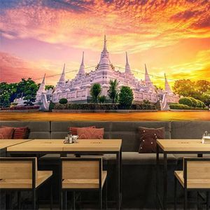 ภาพจิตรกรรมฝาผนังอาคารสไตล์เอเชียตะวันออกเฉียงใต้ใช้ในร้านอาหารไทยตกแต่งสไตล์ไทยแปลกใหม่ - Product Image 2