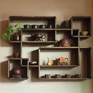 Étagères flottantes en <span class=keywords><strong>bois</strong></span> massif de haute qualité sur support mural décoration étagère murale de cheminée flottante - Product Image 2