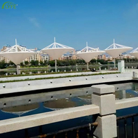 Membrane en tissu PTFE écologique Lyfe pour structures de toiture modernes de parcs et stades, solutions d'ombrage en bâche en rouleau, architecturales