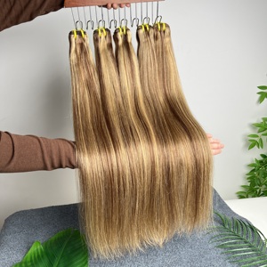 Extensiones de Cabello Humano Liso con Reflejos, Grado 12A 15A, Super Double Drawn # Oferta de Proveedor de Cabello Vietnamita P4/27 con Cutícula Alineada - Product Image 1