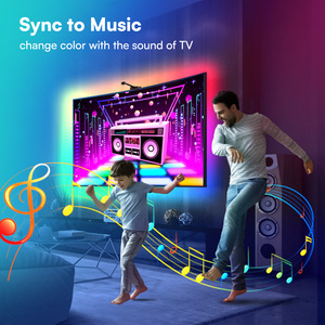 Daybetter 12.5ft Smart App Control IP20 LED Strip <b>Lights</b> with Music Sync & Dimmable for 55-65" TV Background PVC Material - Product Image 5