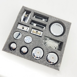 Kit Hardware Moderno in Acciaio Inox 304 per Porte Scorrevoli in Vetro per Doccia, Accessori Bagno con Finitura Satinata e Finestra in Plastica - Product Image 3