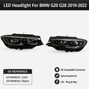 Faro Delantero LED Completo para <span class=keywords><strong>BMW</strong></span> Serie 3 G20 G28 2020-<span class=keywords><strong>2022</strong></span> 320i 330i 330e, Luz Delantera Izquierda y Derecha, OEM 63118496161 63118496162 - Product Image 1