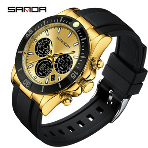 Reloj Digital Multifunción SANDA 6192 para Hombre con Doble Pantalla, Reloj Deportivo Luminoso con Correa de Silicona Impermeable - Product Image 2