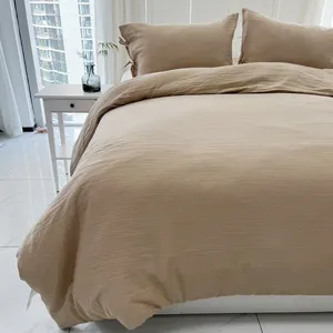 Sage Green Muslin Duvet Cover Set Ties Cotton Double Gauze Sheet Pillowcase Duvet Cover Bedding Sets For King Queen Size Bed