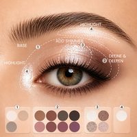 Palette de fards à paupières LACHAVA OEM/ODM 15 teintes, fini mat et scintillant, logo personnalisé, texture soyeuse, facile à estomper, hautement pigmentée, longue tenue