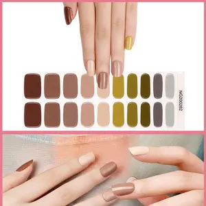 Colorful Nail Enhancement UV Gel Semi Cured Sticker High Texture With Mini Nail Lamp