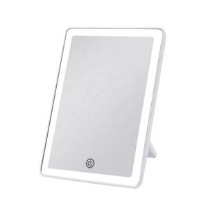 Miroir de maquillage Portable, protectrice de voyage, double puissance, carré, LED, blanc, écran tactile - Product Image 2