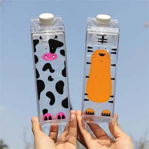 Hot Sales <b>Plastic</b> <b>Large</b> Capacity Empty 250Ml 350Ml 500Ml Square Milk/Juice/Tea/Drink Bottle - Product Image 3