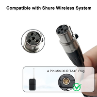 Microphone cravate omnidirectionnel à condensateur mini-XLR 4 broches pour émetteurs sans fil Shure, vlog, scène, diffuseurs