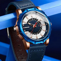 Jam Tangan Pria Binbond P1233 1233 Quartz Kulit Klasik Bisnis Kasual Tahan Air dengan Tanggal dan Jarum Bercahaya