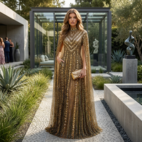 Robe de soirée de luxe à manches longues, Abaya ethnique pour femmes, robe musulmane de haute qualité avec paillettes et diamants, robe de fête Jalabiya