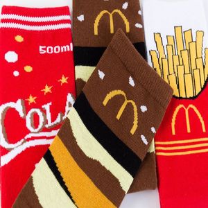 <span class=keywords><strong>Chaussettes</strong></span> pour femmes en coton personnalisées Designer Fashion Art School logo Fabricant Original Food French Fries Cake Crew - Product Image 2