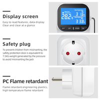 Nouvelles Arrivées Contrôleur de Température Numérique Thermostat Minuterie Commutateur Prise UE Avec Capteur de Température