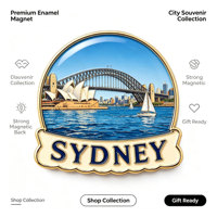 Aimant de réfrigérateur en métal émaillé rigide, design personnalisé, vente en gros du fabricant, souvenir touristique australien de Sydney