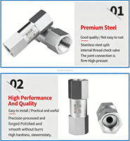 Válvula de Retención en Línea de Baja Presión de Ruptura 1/3 PSI, Rosca Hembra de Acero Inoxidable SS304, Válvula Antirretorno de Aire Comprimido de Alta Presión 6000 PSI