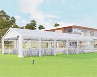 Tente de réception extérieure robuste en PVC 20x40 pieds avec parois latérales amovibles, résistante aux UV et au vent, abri blanc pour événements, mariages, anniversaires, extérieur
