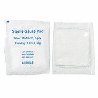 Compressa de gasa estéril médica de 8 capas 10x10cm de algodón para cuidado de heridas, compresa quirúrgica no tejida con hilo detectable por rayos X