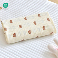 Couverture en mousseline de coton respirante pour climatisation, couverture en mousseline pour bébé, imprimée en 2 couches, couverture d'emmaillotage pour bébé