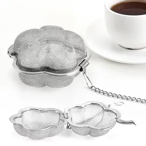 Saringan teh plum stainless steel 304, saringan teh stainless steel, infuser peralatan dapur untuk bumbu bola rempah-rempah