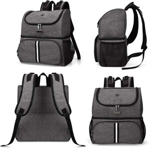 Free Sample Genuine Leather <b>Dog</b> Travel Bag with 2 <b>Collapsible</b> <b>Bowls</b> Fashion Style for Camping & Weekend Pet Use - Product Image 2