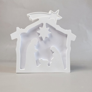 Moules de rangement en silicone 3D écologiques faits à la main outils PC réutilisables pour glaçage Rectangle carré inspiré des outils de gâteau de naissance de Jésus - Product Image 5