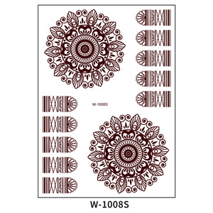 Autocollants de <span class=keywords><strong>tatouage</strong></span> temporaire patchs de transfert d'eau au henné brun maquillage corporel étanche pour les mains et les <span class=keywords><strong>bras</strong></span> - Product Image 5