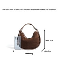 Sac de bras rétro haut de gamme, givré, en forme de croissant, élégant, polyvalent, avec une seule sangle, fermeture à glissière, doublure imperméable en coton