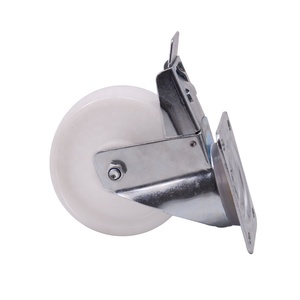 Roulettes industrielles modernes robustes en nylon blanc, avec frein pivotant, sans trace, de 3, 4, 5, 6 et 8 pouces, avec supports - Product Image 2