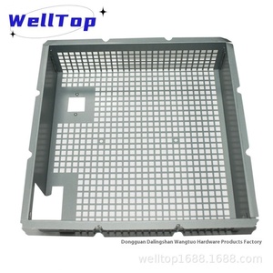 Support en tôle d'alliage d'aluminium galvanisé par lots, support d'oxydation par pulvérisation CNC, structure en maille de dissipation thermique, coque - Product Image 4